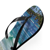 Flip-flop with tropical beach scene and "Maui" text.