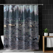 Majestic Forest Scene with Deer Shower Curtain