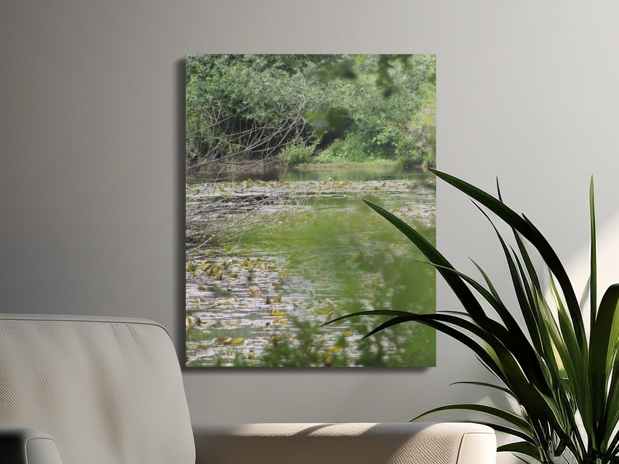 Serene Green Landscape Wall Art Canvas Print Product