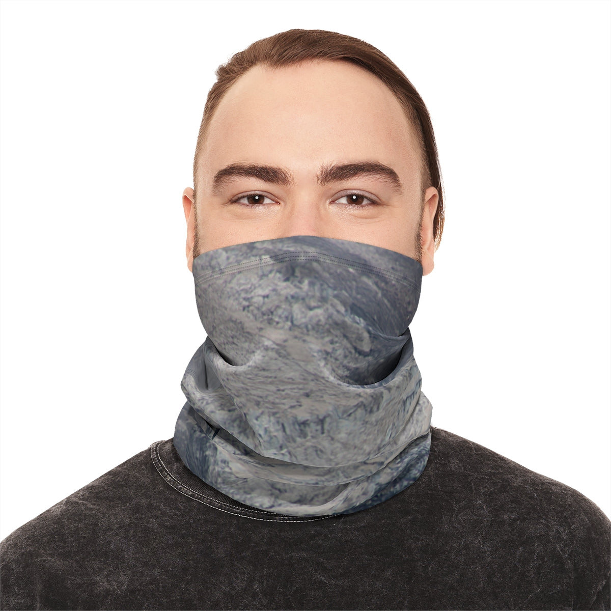Versatile Seamless Grey Stone Print Neck Gaiter