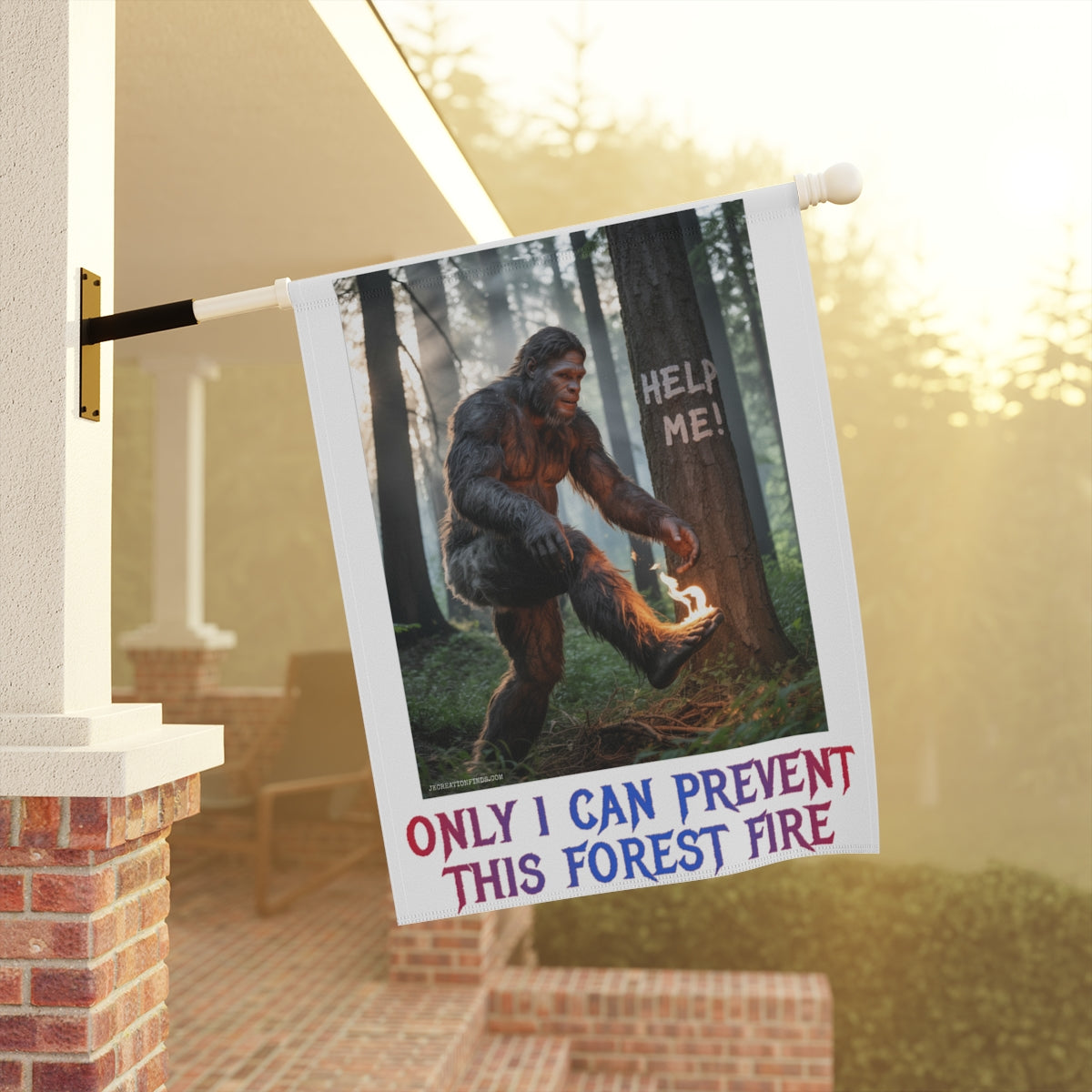 Bigfoot Prevent Forest Fires Flag Outdoor Decor