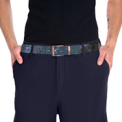 Stylish Black Belt with Subtle Pattern Design Accessory