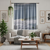 Surfer Window Curtain, Ocean Waves Decor, Coastal Living, Beach House Decor, Surfing Art, Summer Vibe, Relaxing Scene, Water Sports Theme