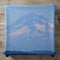 Pillow with a snowy mountain and forest silhouette.