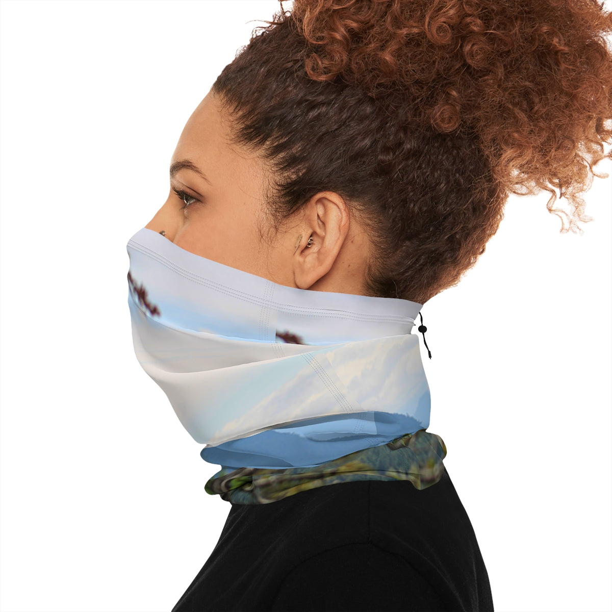 Blue Outdoor Scenery Print Versatile Face Covering