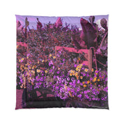 Vibrant Floral Garden Scene Decorative Pillow