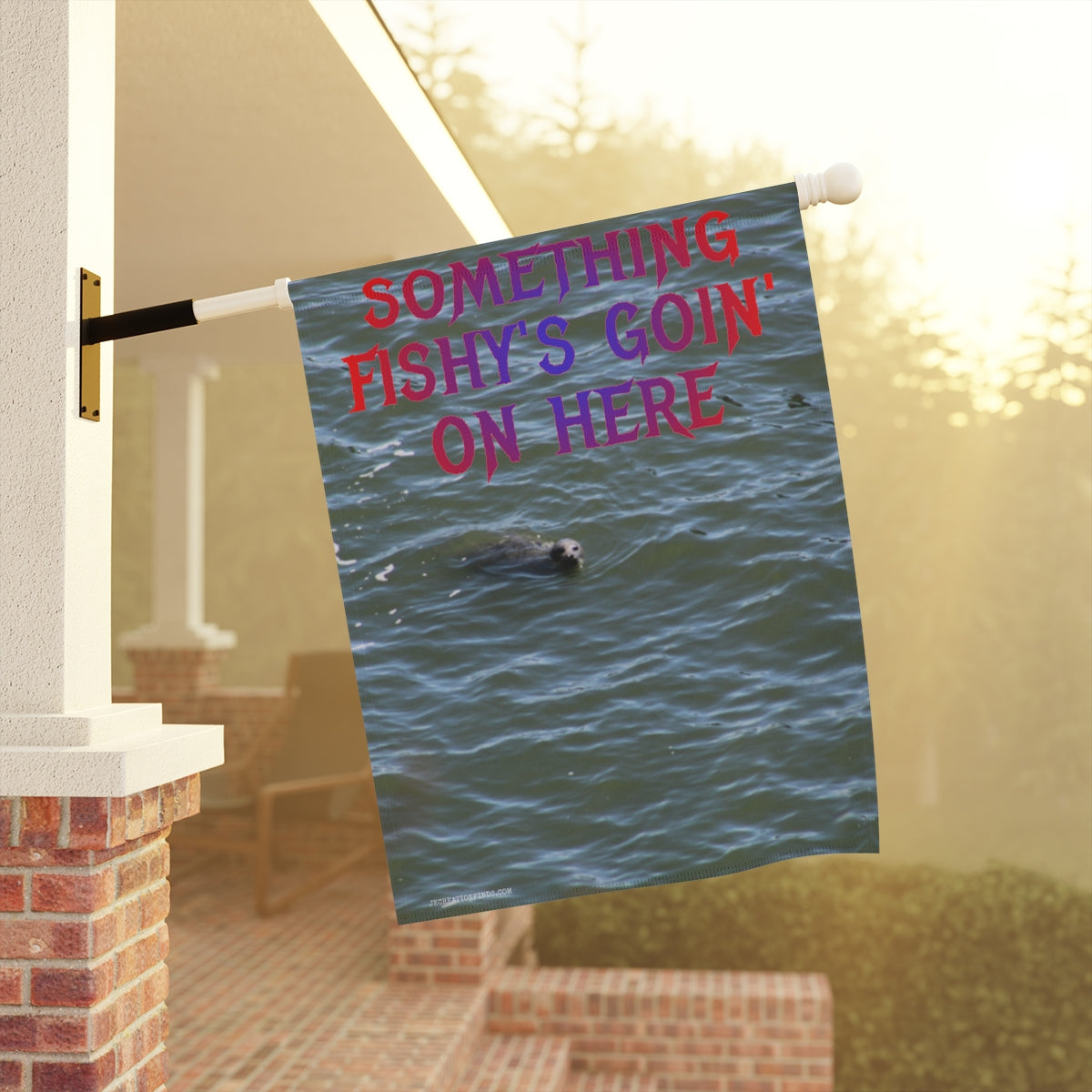 Something Fishy's Goin' On Here Flag Product