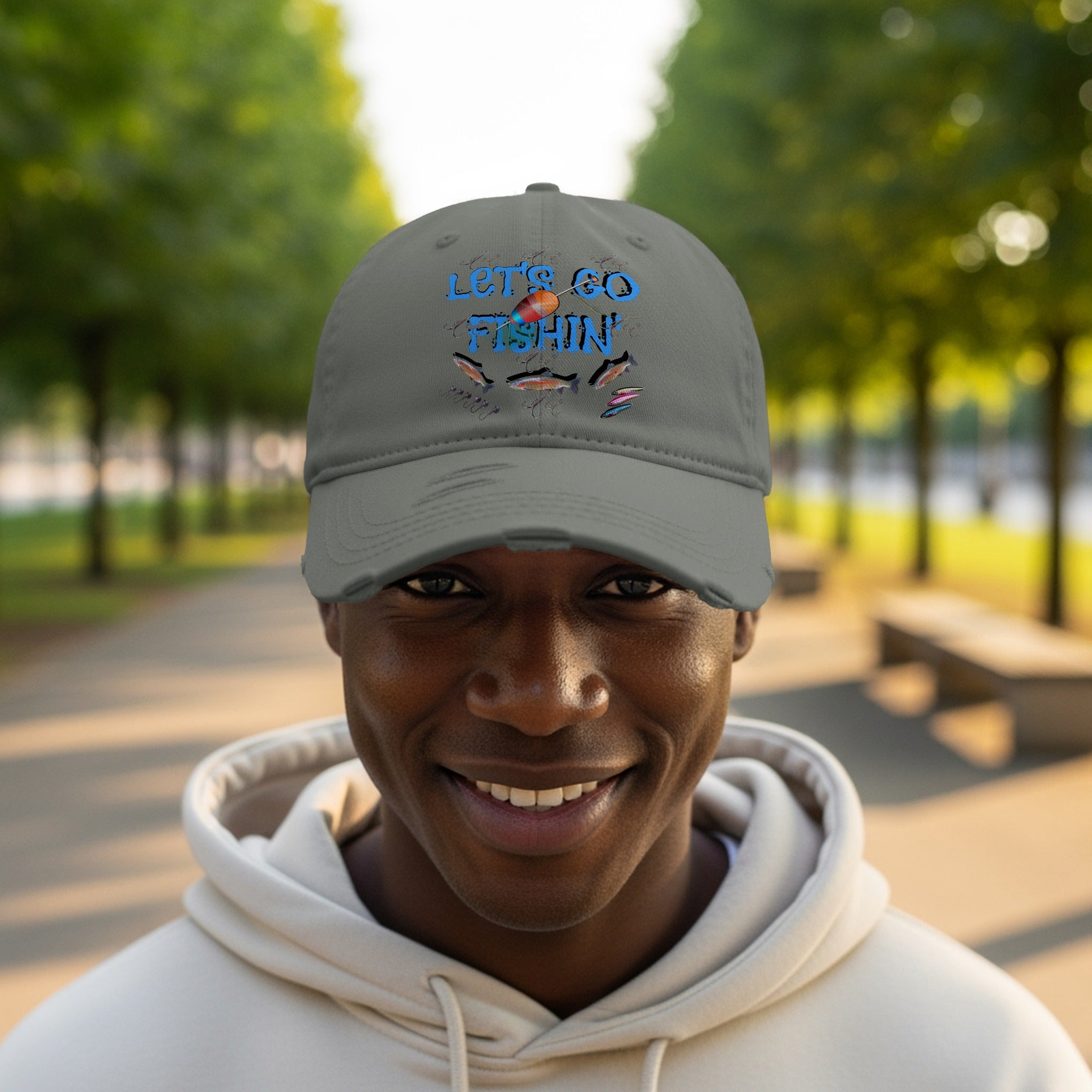 Let's Go Fishin Embroidered Adjustable Fishing Cap product