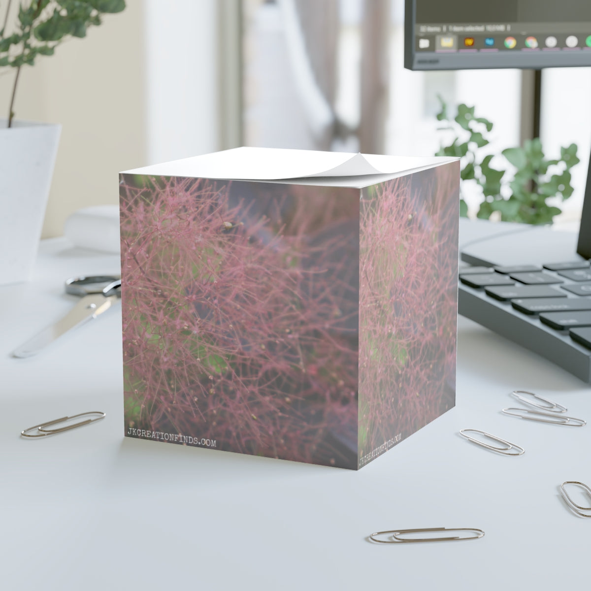 Decorative Floral Design Memo Cube for Office Desk
