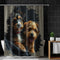 Adorable Dogs Bath Time in Black Bathroom Shower Curtain