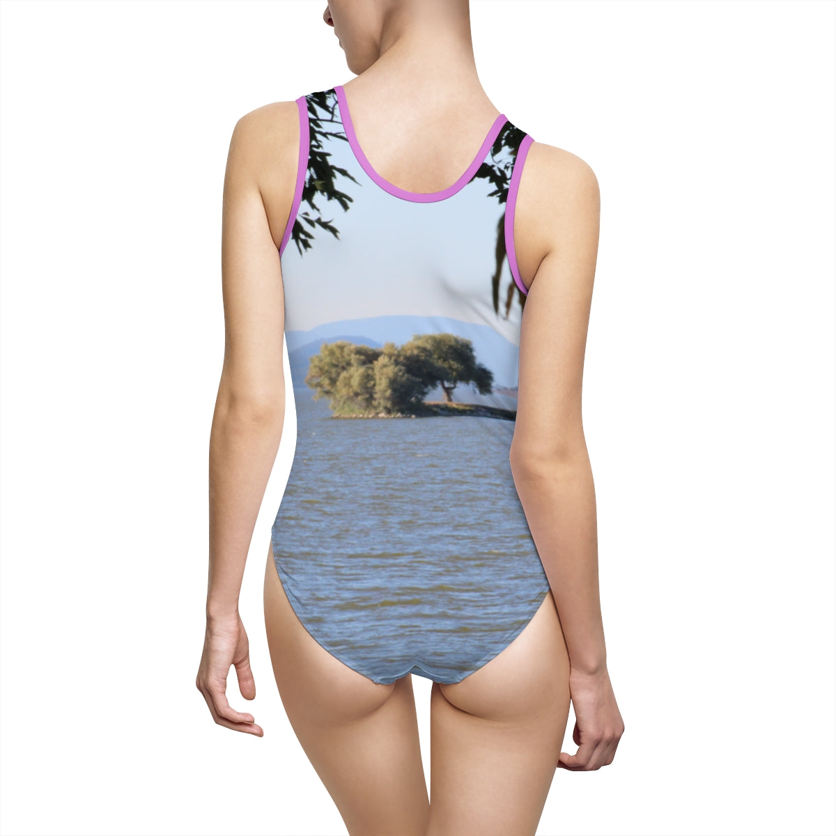 Scenic Lakeview One-piece Swimsuit for Beach Lovers