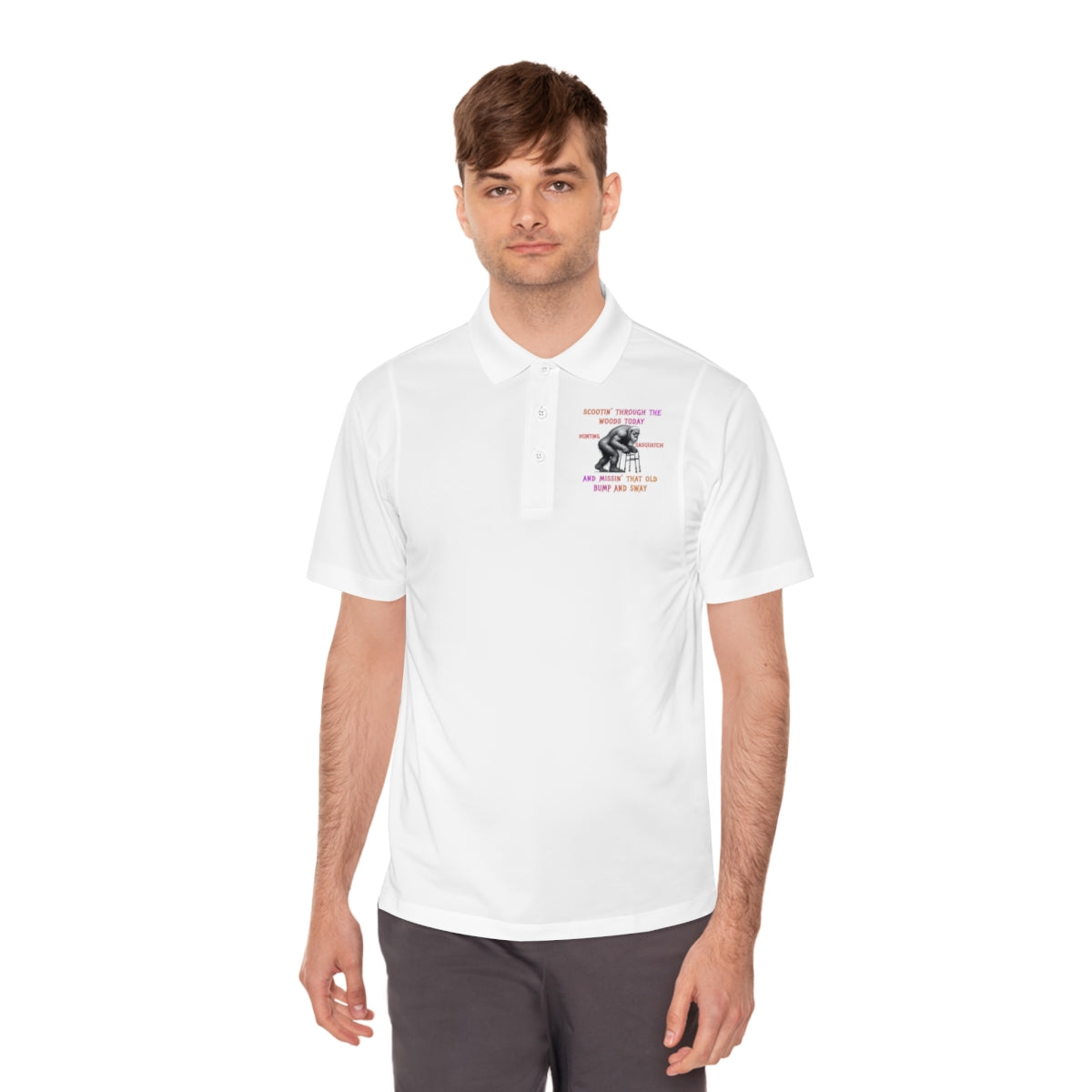 Motivational Graphic Design White Polo Shirt