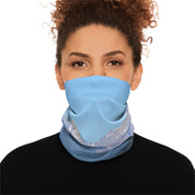 Stylish Blue Mountain Neck Gaiter for Outdoor Activities