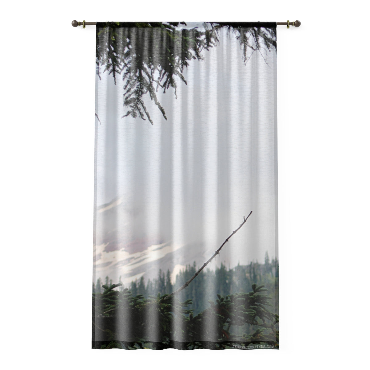 Stunning Mountain View Nature Scene Curtain