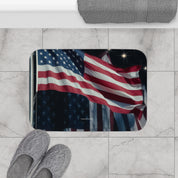 Patriotic American Flag Design Bath Mat Product