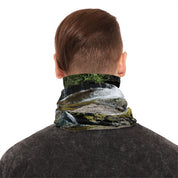 Scenic Waterfall Neck Gaiter with Realistic Nature Print