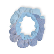 Light Blue and Pink Tie-Dye Pattern Hair Scrunchie