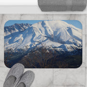 Majestic Snow-Capped Mountain Scene Bath Mat
