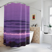 Purple Ocean Waves Scenic Shower Curtain