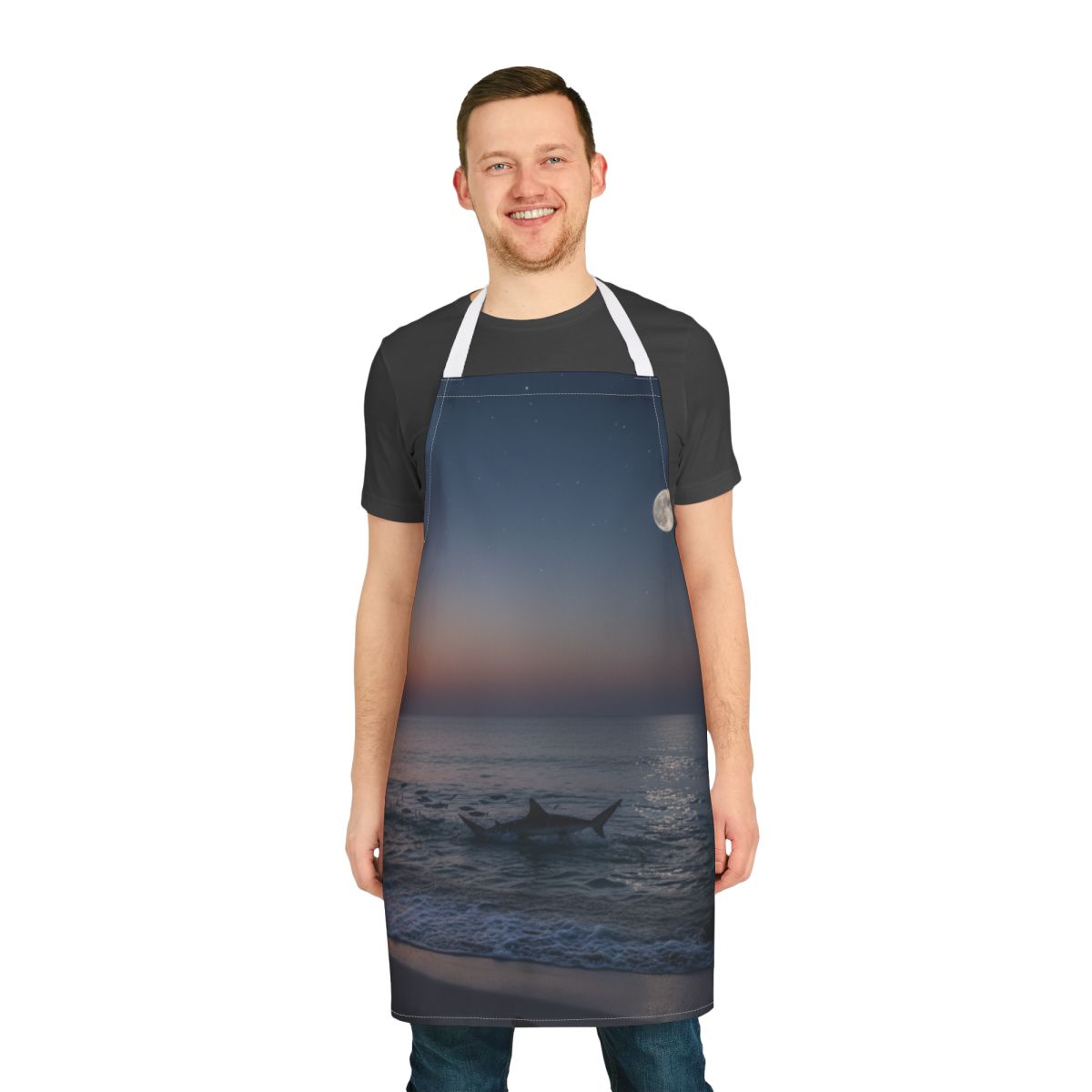 Sunset Beach Scene with Shark Apron Product