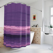Purple Ocean Waves Design Shower Curtain Bath Decor