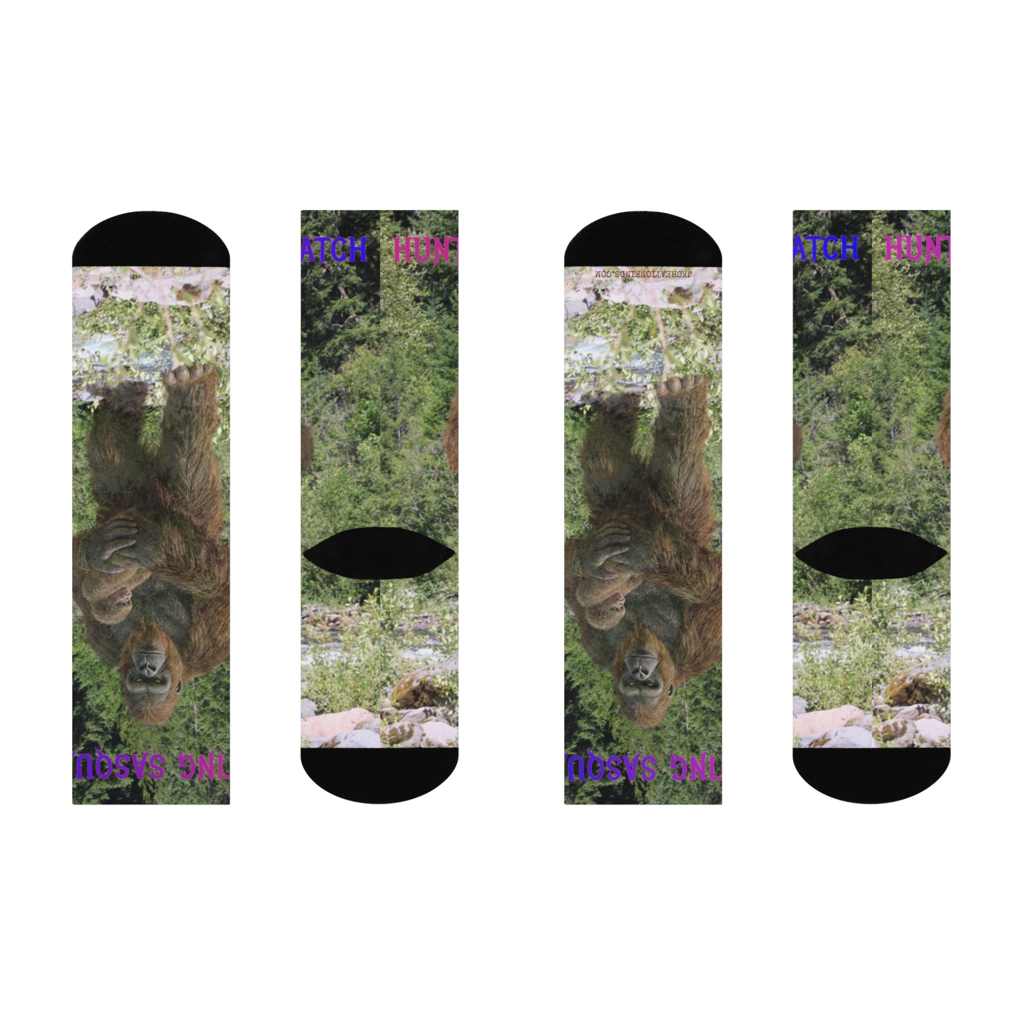 Bear Print Socks with Nature Background design product type