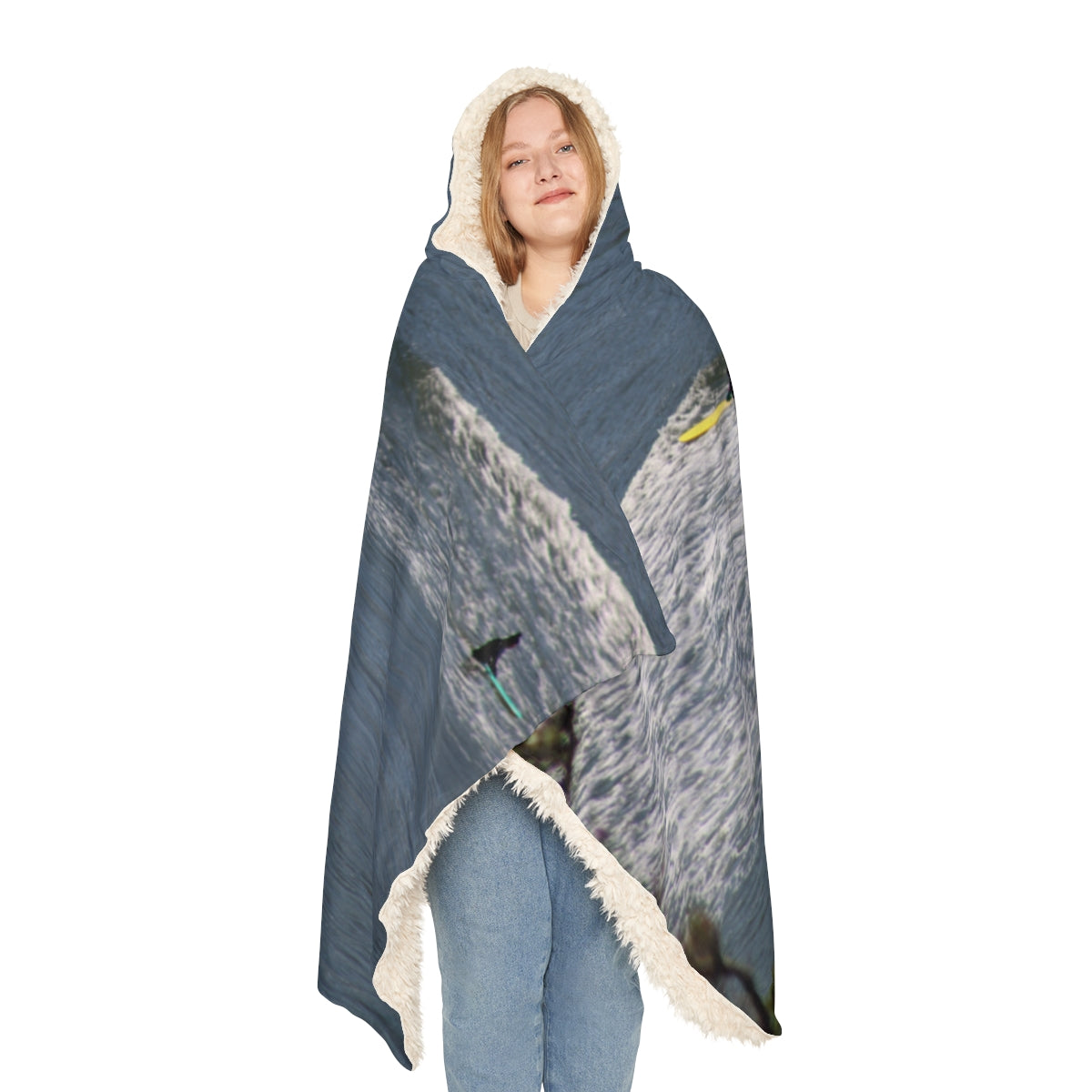 Cozy Surfing Adventure Hooded Blanket