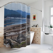 Scenic Mountain Lake View Shower Curtain Product