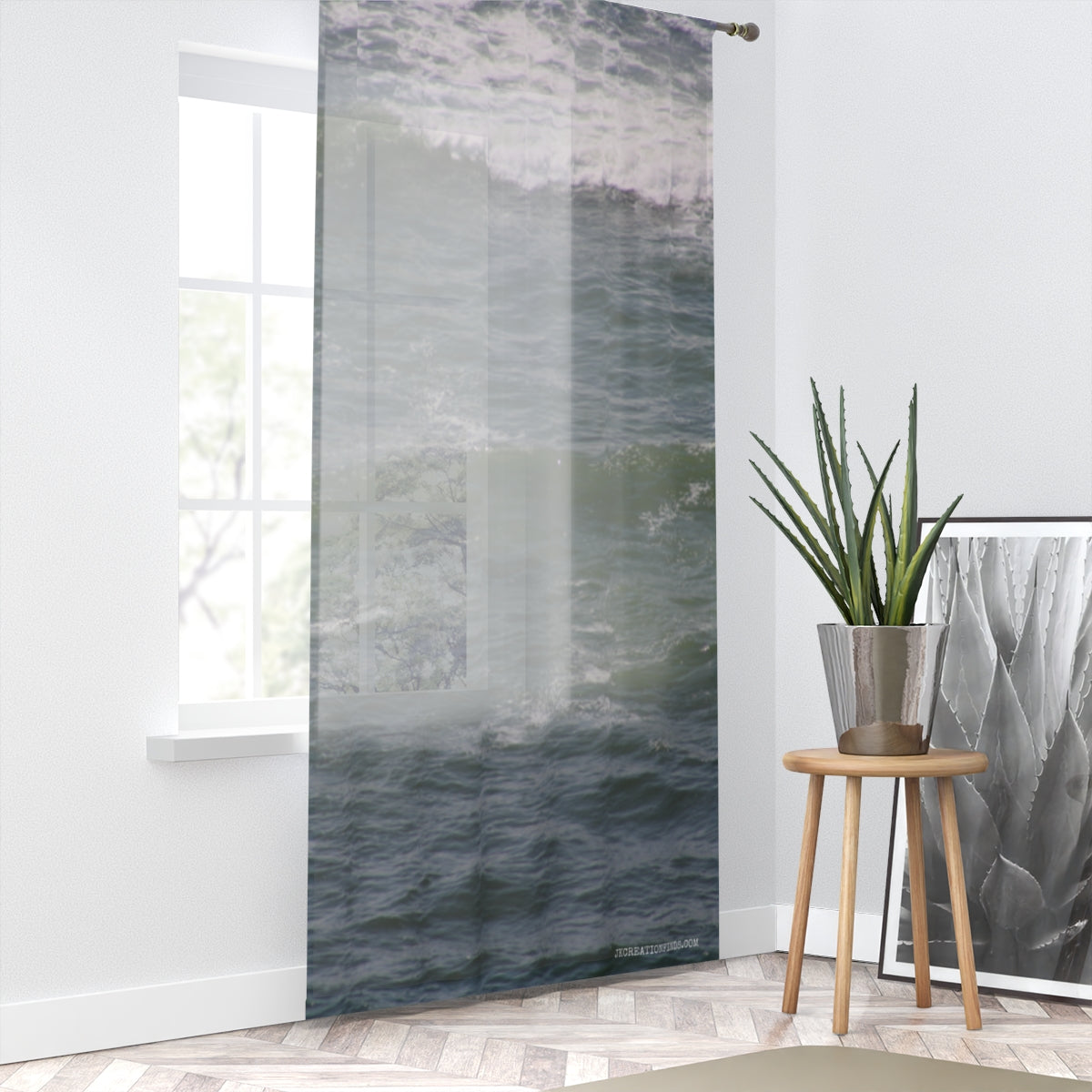 Ocean Wave Window Curtain, Coastal Decor, Beach Theme Curtain, Ocean View Drapes, Nautical Home Decor, Sea Wave Curtain, Living Room Curtain