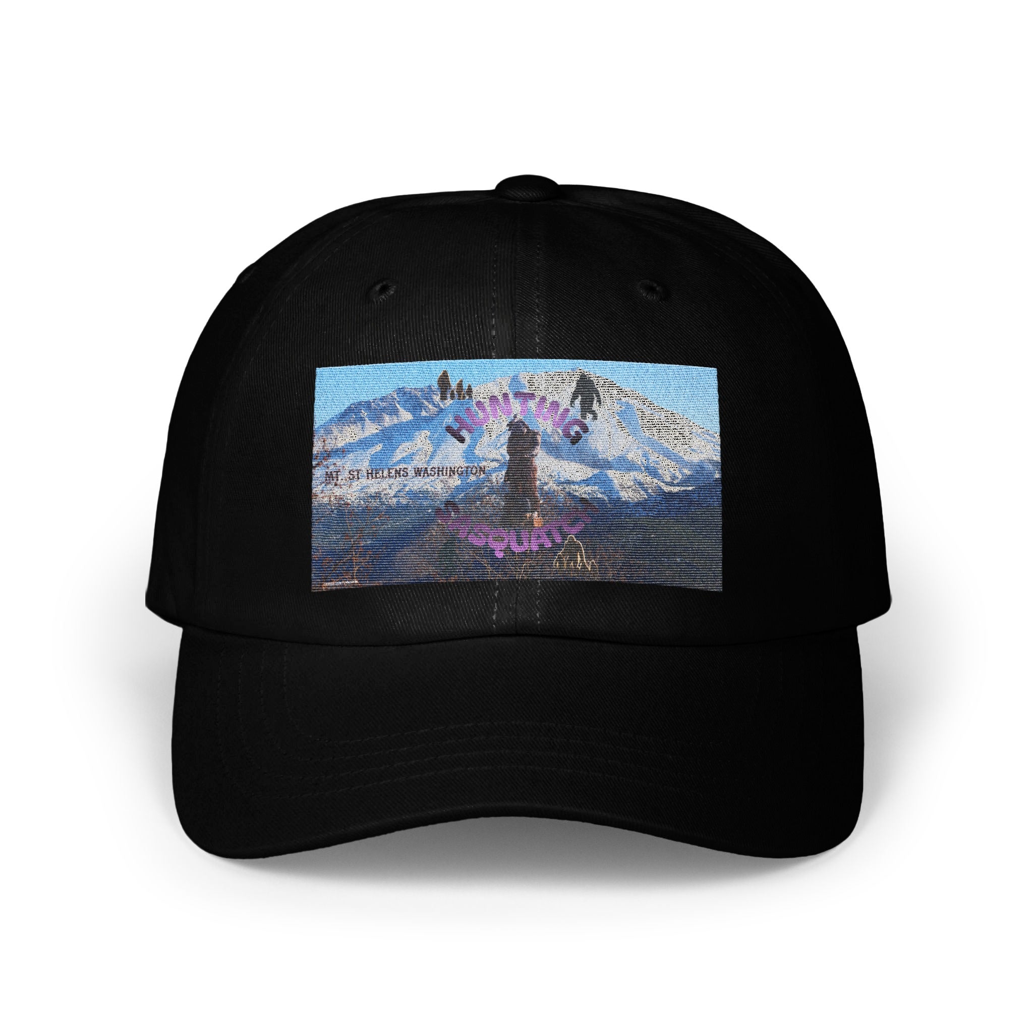 Hiking Squatch Design Black Baseball Cap product type