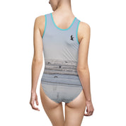 Seaside Birds Print One-Piece Women's Swimsuit