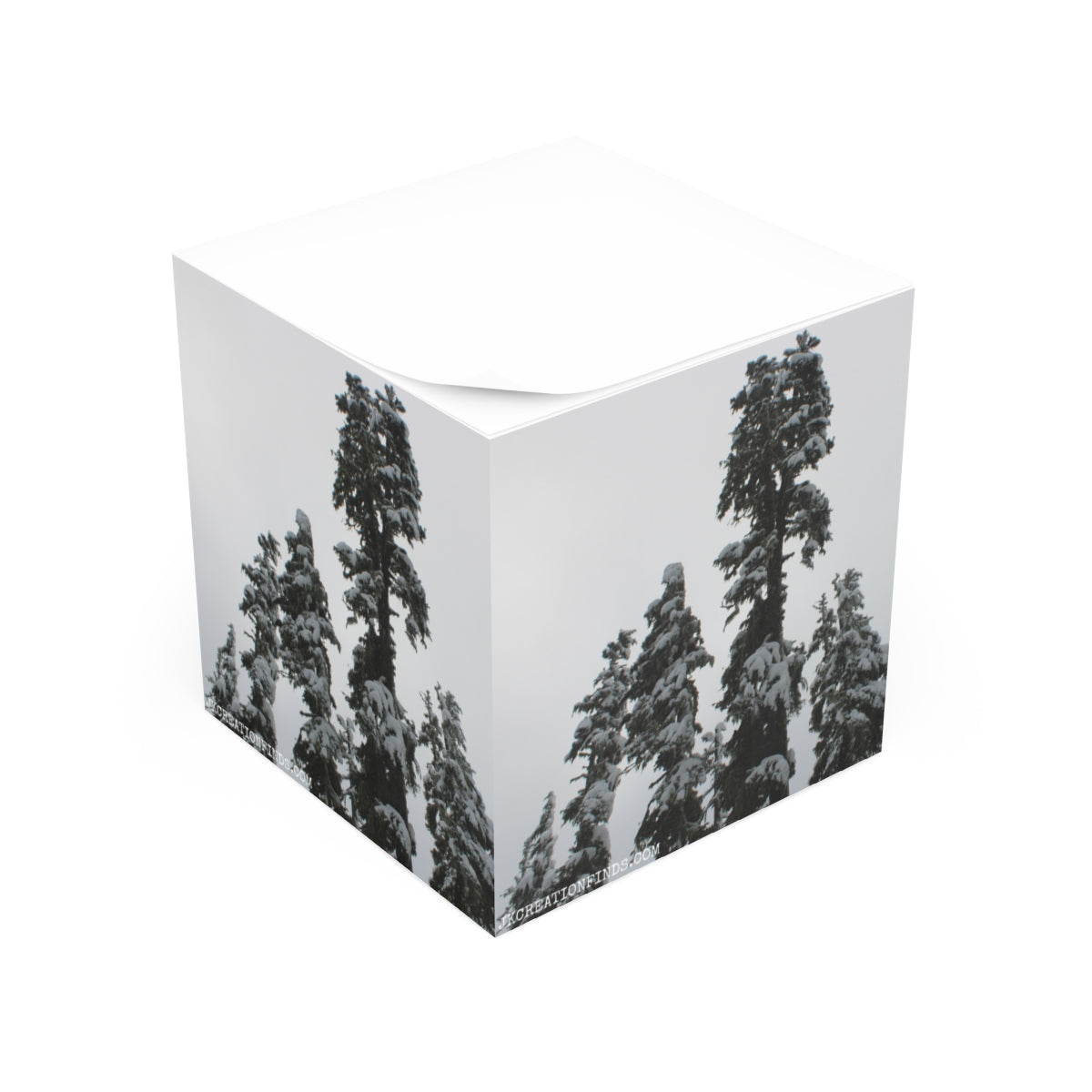 Snowy Forest Scene Adhesive Notepad for Office Use