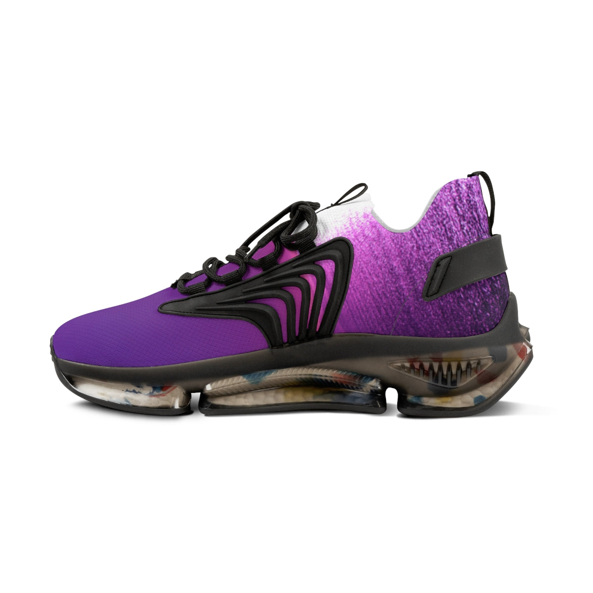Vibrant purple futuristic sneakers stylish footwear