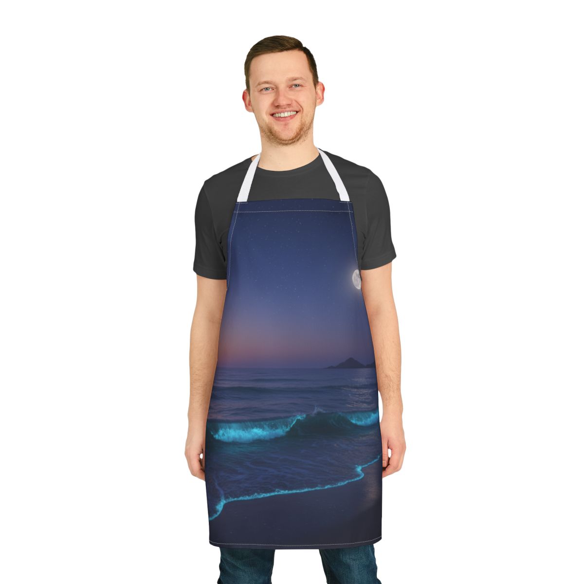 Moonlit Ocean Night Sky Design Apron Product