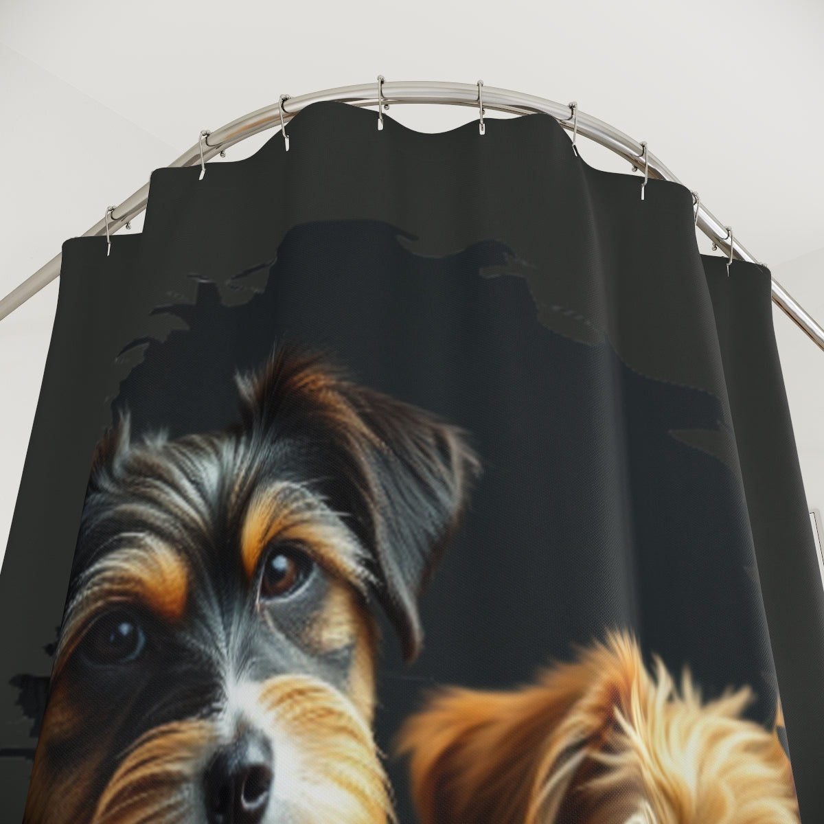 Realistic Dog Print Shower Curtain for Pet Lovers