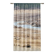 Deforested Landscape Window Curtain, River Stump Decor, Nature Window Covering, Rustic Cabin Home Decor, Eco Friendly Room Darkening