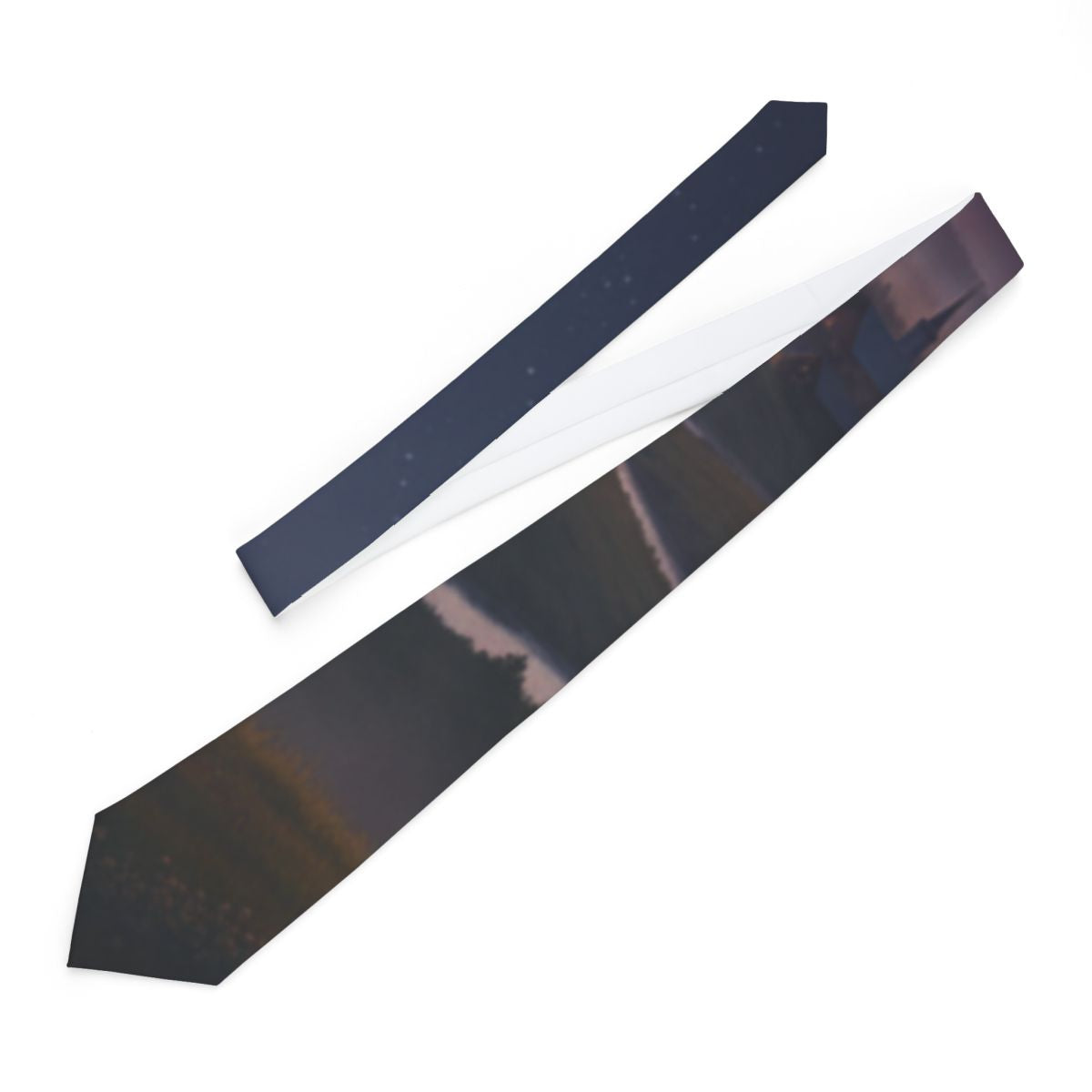 Scenic Landscape Night Sky Long Necktie Accessory