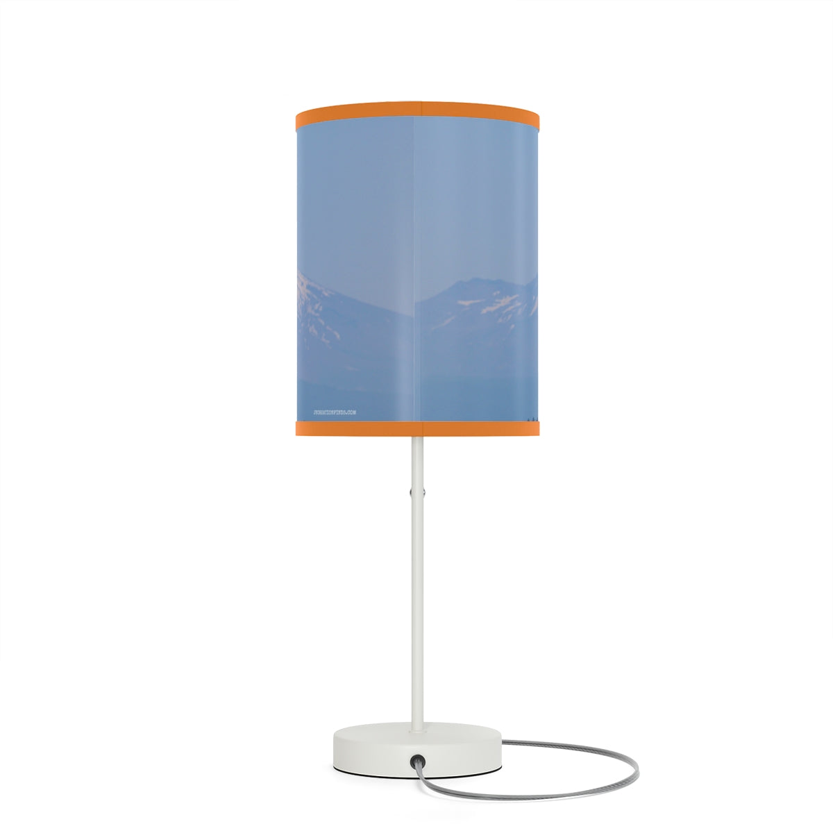 Modern Standing Lamp with Unique Mountain Print Decor