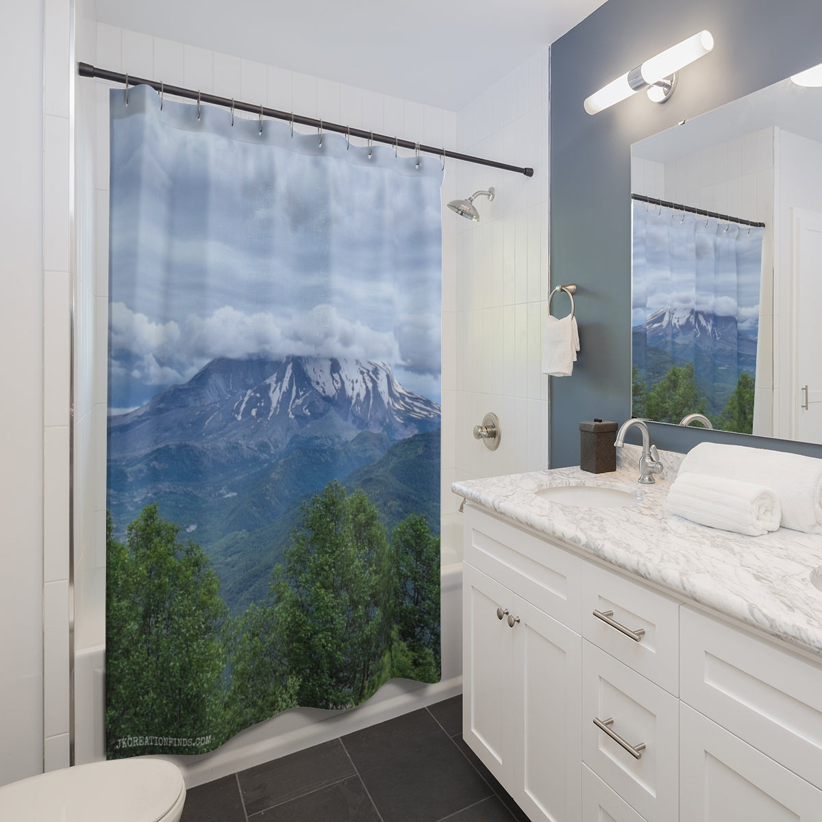 Scenic Mountain View Shower Curtain for Your Bathroom Decor