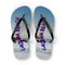 Flip-flops with "LAGUNA BEACH" text over a beach scene.