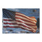 Vibrant American Flag Waving Over Ocean Art Print