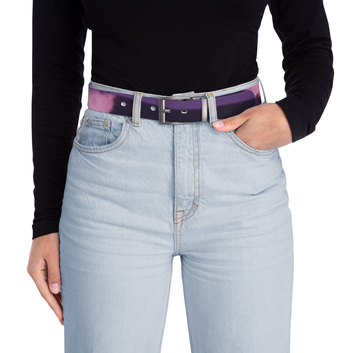 Stylish Purple and Black Adjustable Belt Accessory