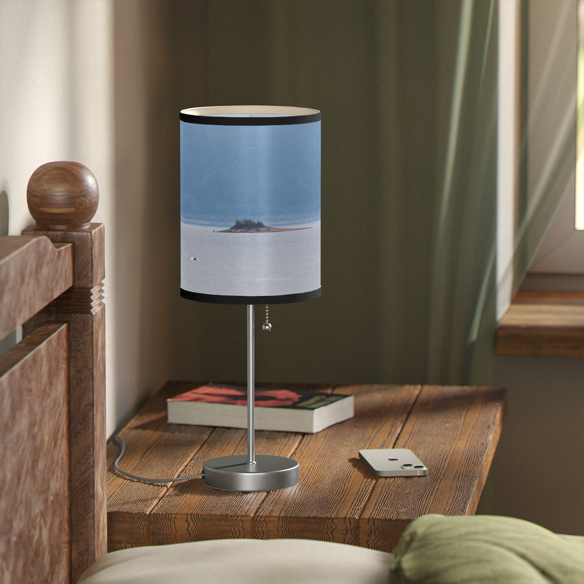 Island Scene Lamp with Pull Chain for Bedroom Lighting