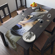 Table runner featuring a close-up of a wolf's face.
