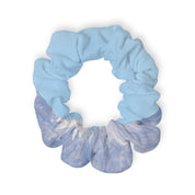 Light Blue and White Tie Dye Pattern Scrunchie