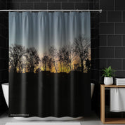 Sunset Silhouette Trees Shower Curtain Bathroom Decor