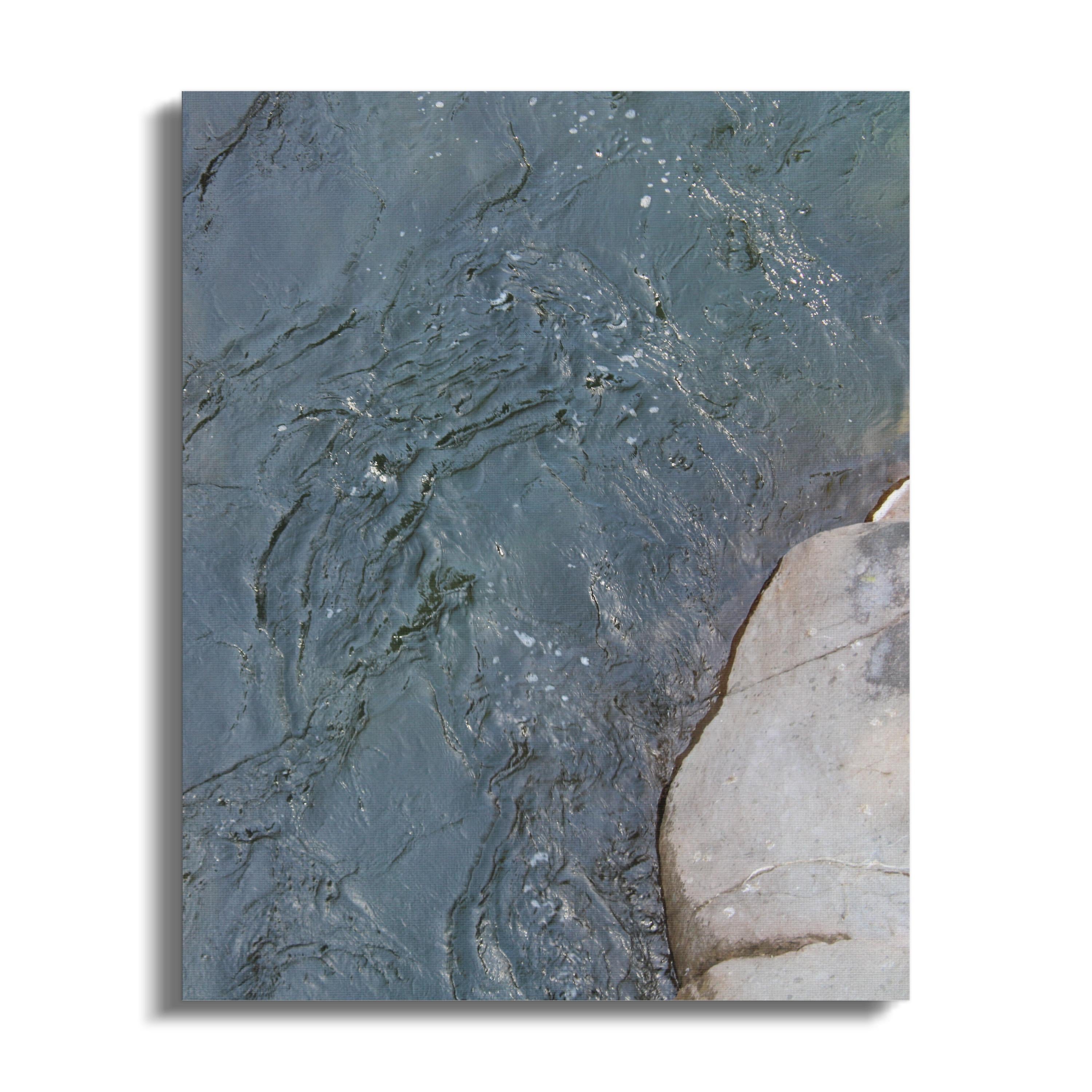 Peaceful River and Rocks Scene Canvas Wall Art product