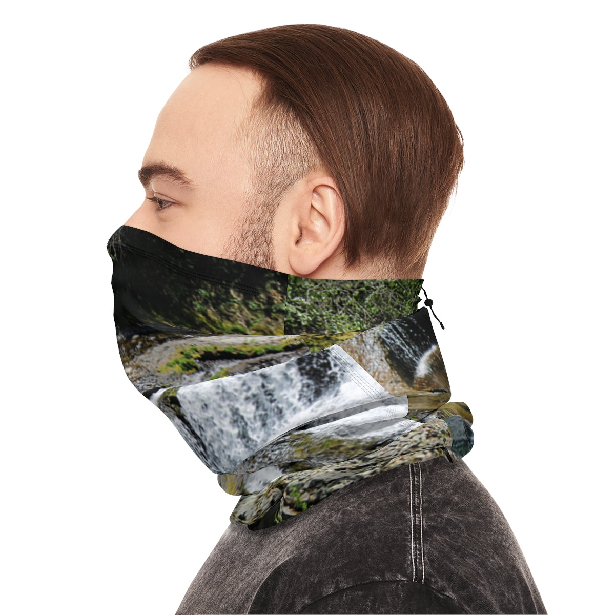Scenic Waterfall Print Multi-Functional Neck Gaiter