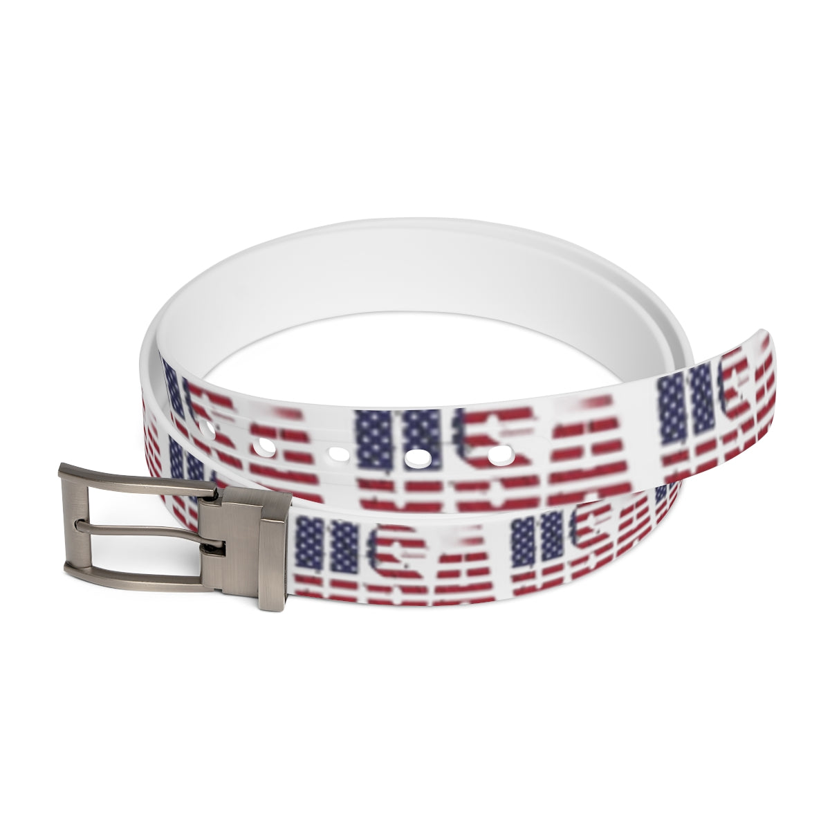 Patriotic USA Flag Design Belt with Metal Buckle