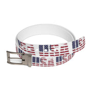 Patriotic USA Flag Design Belt with Metal Buckle